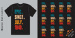 Epic Since July 1940-1950 vector design vintage letters retro colors. Cool T-shirt gift.
