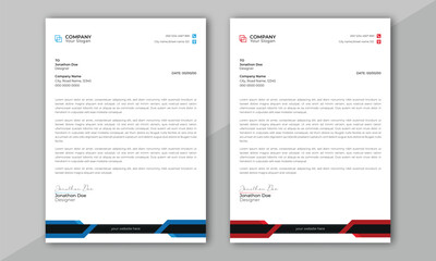 Wall Mural - clean and professional corporate company business letterhead template design with color variation bu