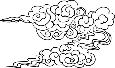 chinese cloud vector for printing on white background.traditional japanese cloud for tattoo design i