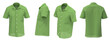 Green Man Shirt Short Sleeve. Isolated Button-down shirt