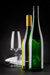 Wall Mural - White wine bottles