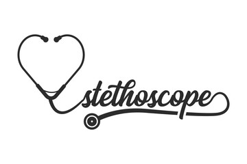 Wall Mural - Stethoscope Heart Vector, Medical tools Vector, Stethoscope typography, Doctor, Nurse, Health, illustration, Clip Art, medical illustration, Typography