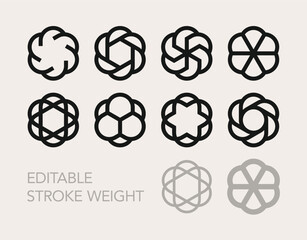 Wall Mural - set of trendy geometric minimal vector logo elements designs template for company branding. editable