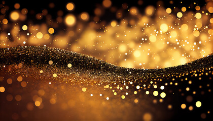 Wall Mural - Christmas golden luxury glitter background.