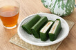 Lemper Ayam, Indonesian snack made of glutinous rice filled with seasoned shredded chicken or beef floss
