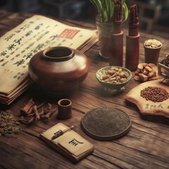 Chinese traditional medicine. Generative AI.