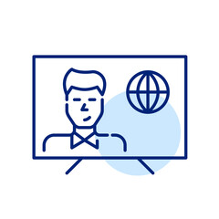 Wall Mural - world news tv channel male presenter. pixel perfect, editable stroke icon