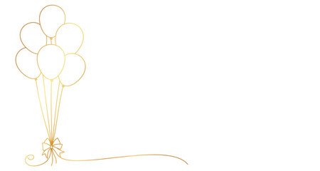 balloon line art style. birthday element vector eps 10