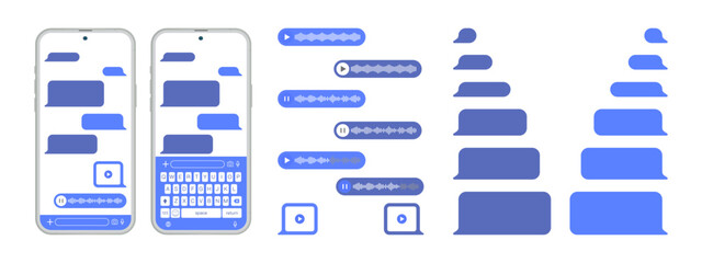Message bubble chats for smartphones, with vector chat boxes designed for mobile messaging applications. Vector.