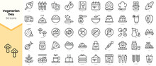 Set Of World Vegetarian Day Icons. Simple Line Art Style Icons Pack. Vector Illustration