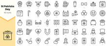 Set Of St Patricks Day Icons. Simple Line Art Style Icons Pack. Vector Illustration