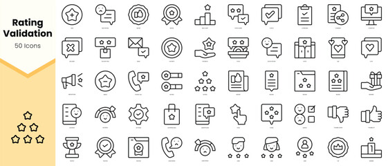 Set of rating validation Icons. Simple line art style icons pack. Vector illustration