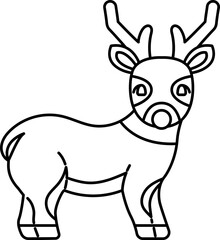 Poster - deer animal zoo outline drawing 