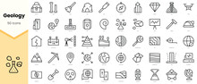 Set Of Geology Icons. Simple Line Art Style Icons Pack. Vector Illustration