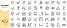 Set Of Discotheque Icons. Simple Line Art Style Icons Pack. Vector Illustration