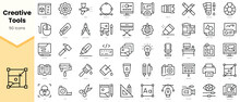 Set Of Creative Tools Icons. Simple Line Art Style Icons Pack. Vector Illustration