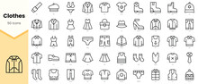 Set Of Clothes Icons. Simple Line Art Style Icons Pack. Vector Illustration