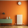 heating on a orange wall, heating costs
