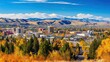 Wide Panoramic View of Reno Skyline, Nevada: Hotels, Casinos, and Surrounding Mountains: Generative AI