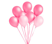 Pink Balloon Isolated On White