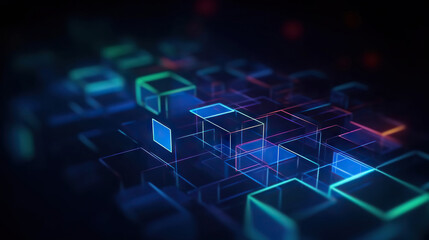 Wall Mural - modern digital abstract 3d background. can be used in the description of network abilities, technolo