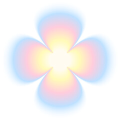 Wall Mural - blue blur gradient flower shape in pastel color, y2k style element for social post, banner, poster, 