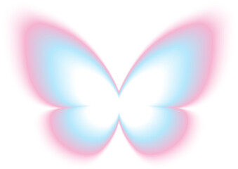 Wall Mural - abstract blur gradient butterfly shape in pastel color, y2k style element for social post, banner, p