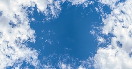 Wall Mural - Blue sky and beautiful clouds shape. Image for background and wallpaper.Blue sky with clouds background.Sky daylight. Natural sky composition. Element of design.