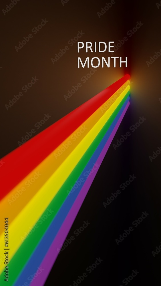 LGBTQIA pride month 3D vertical render background Stock Illustration ...
