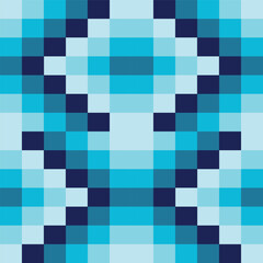  Blue rectangle mosaic, asymmetrical diamond tiles seamless vector pattern. Geometric vector pattern. Different shades of blue rectangle vector background.