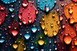 canvas print picture - Colorful Raindrops, Multi Color
