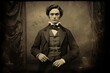 © Aksana - horizontal daguerreotype young man old photo generative ai