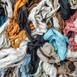 Worn textiles in different colors as a background Generative AI