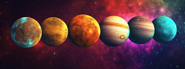 Wall Mural - parade of the six planets