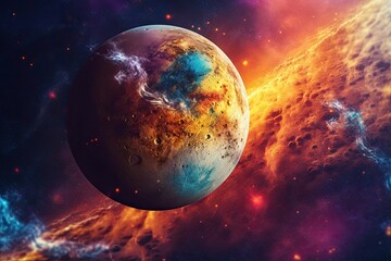 Wall Mural - planet mercury copy space generative ai