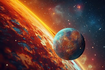 Wall Mural - planet mercury copy space generative ai