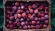 beautiful ripe figs in boxes, generative ai