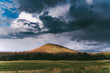 Storm clouds over a peak in the Valles Caldera National Preserve, New Mexico