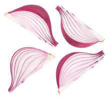 Collection Of Delicious Red Onions, Cut Out