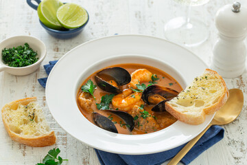 Canvas Print - Traditional Marseille Bouillabaisse fish soup