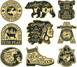 The great north outdoor camp vintage badge collection vector print embroidery for boy man wear