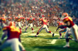 Dynamic gridiron action: Players engage in a high-stakes battle for points. Generative AI