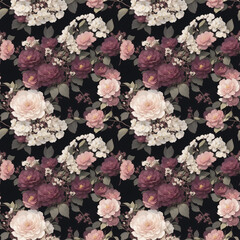  seamless texture with watercolor flowers