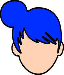 Poster - Cartoon face with blue hair