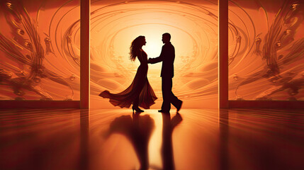 Wall Mural - tantra wedding romance couple lover sensual dance - by generative ai