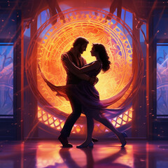 Wall Mural - lover dancing tantra sensuality spiritual love soulmate valentine - by generative ai