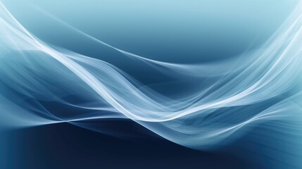 Wall Mural - The creative blue smooth abstract wavy background. Generative AI AIG21.