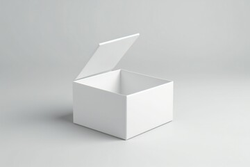 Wall Mural - empty open white box mockup on white background generative ai