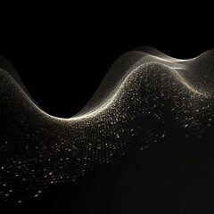 Wall Mural - abstract digital wave with particles on dark background.generative ai