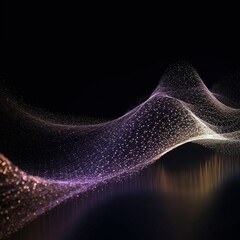 Wall Mural - abstract digital wave with particles on dark background.generative ai